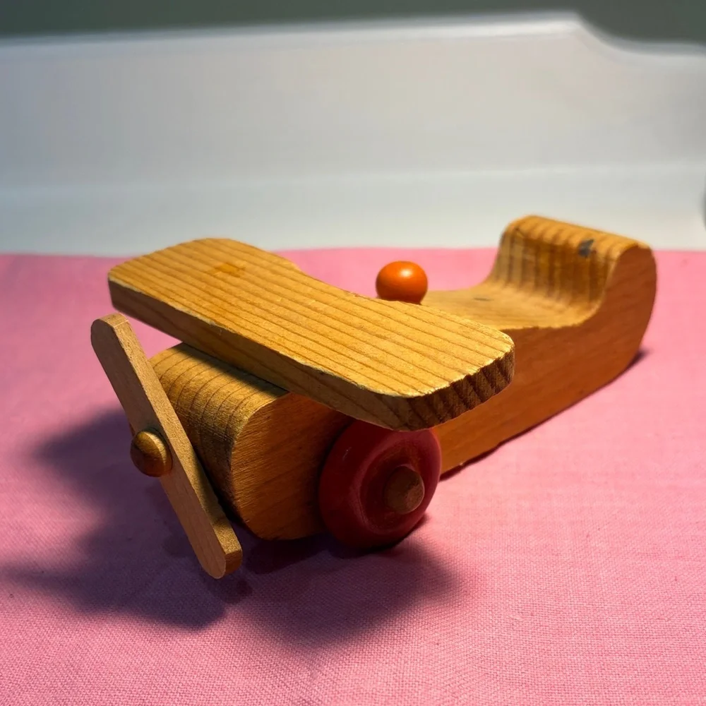 Vintage 1984 Creative Wood Design Airplane Toy Plane
